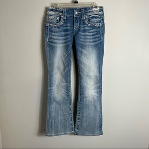 Miss Me Signature Bootcut Jeans-Light Wash-HEMMED-Size 26
